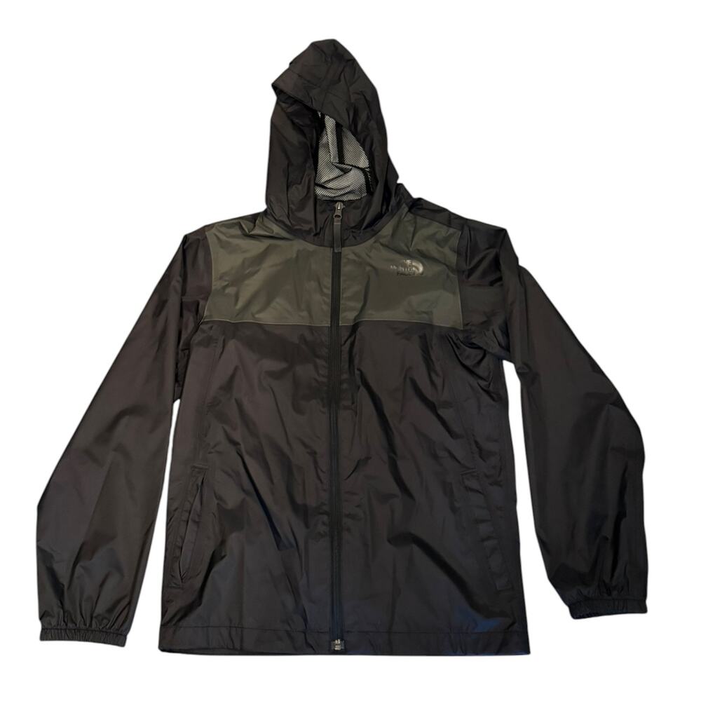 North Face Black Zipline DriVent Hooded Rain Wind Jacket Large 14/16 NF0A2U3T